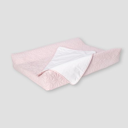 Trocador curvo matelassê rosa chá