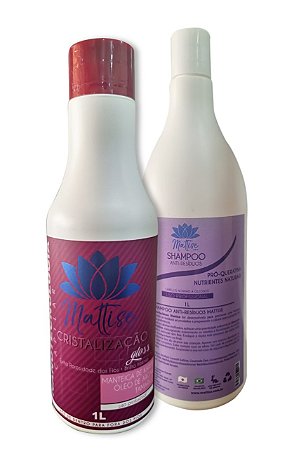 CRISTALIZAÇÃO GLOSS (1L) + SHAMPOO ANTI-RESÍDUOS MATTISE (1L)
