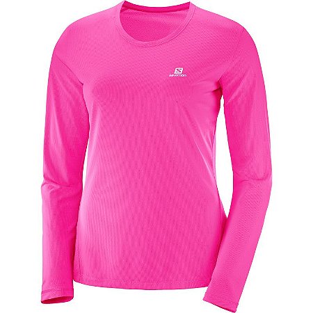 Camiseta Salomon Sonic LS UV Feminino - Super Pink