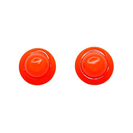 Brinco Pastilha Resina Coral Grande