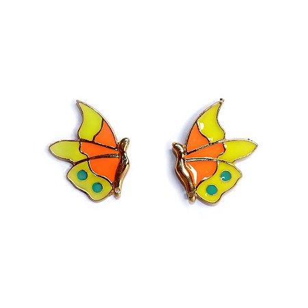 Brinco Borboleta Laranja Colorful