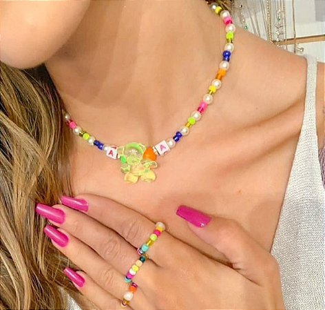 Anel Beads Melon Colorful