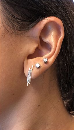 Brinco Ear hook Mini Prata
