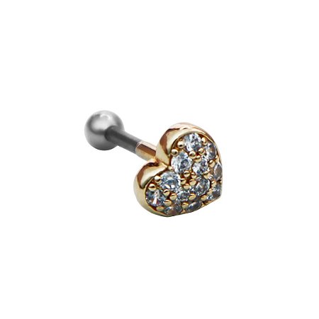 Piercing de Furo Coração Cravejado