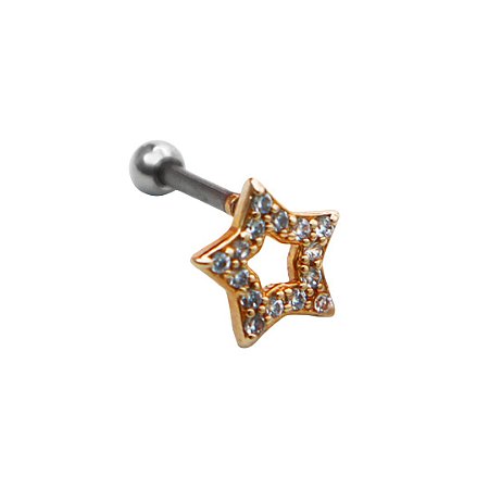 Piercing de Furo Estrela Dourado