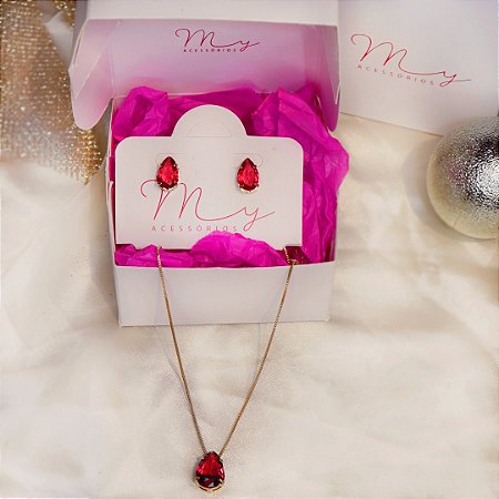 Conjunto Gota M Vermelho