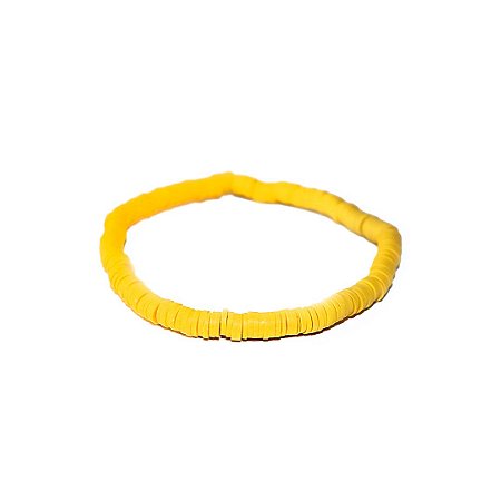 Pulseira Emborrachado Disco Mostarda