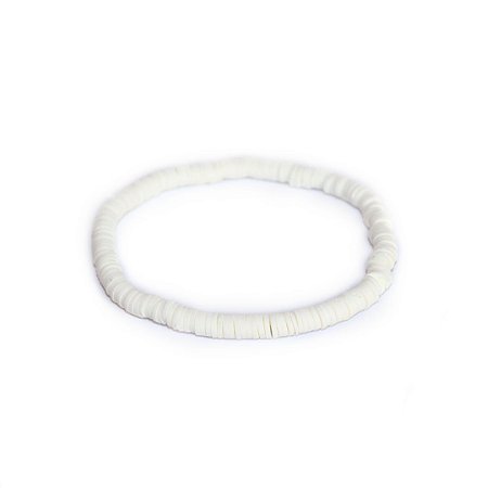Pulseira Emborrachado Disco Branco