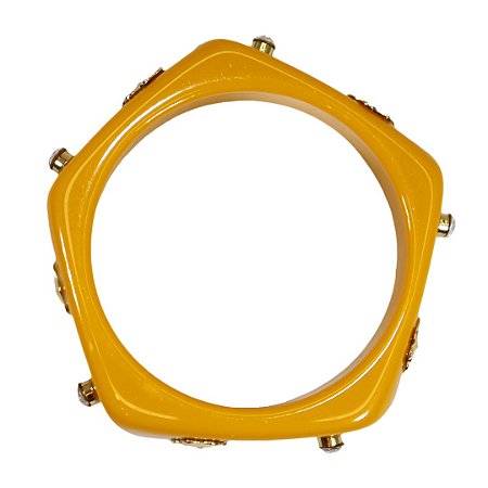 Bracelete Resina Mostarda Flower