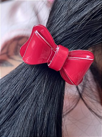 Liga Para Cabelo Laço Resina Vermelho