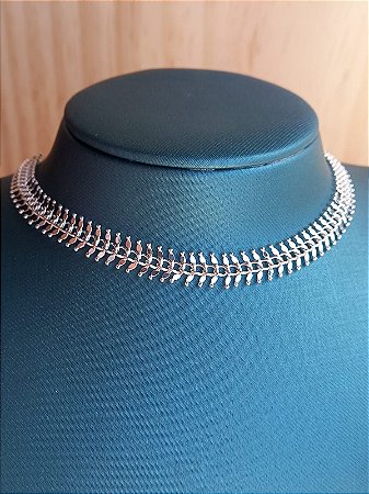 Choker Escamas Prata