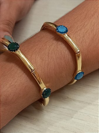 Pulseira Strass Color Tons de Azul