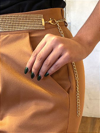Cinto Manta M  Strass Dourado