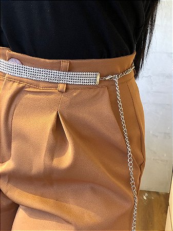 Cinto Manta P Strass Prata