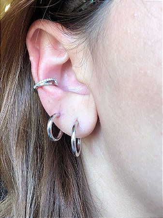 Piercing Fake Strass Prata
