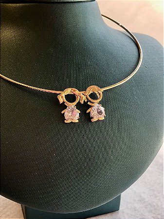 Colar Aro Pingente Casal
