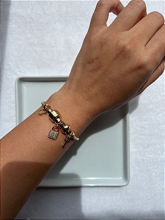Pulseira Pingentes Cadeado