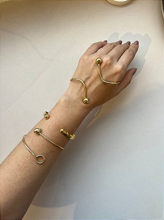 Bracelete De Mão Esferas