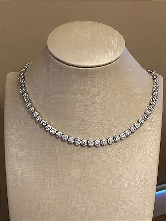 Colar Riviera Cravejada com Zircônias Prata