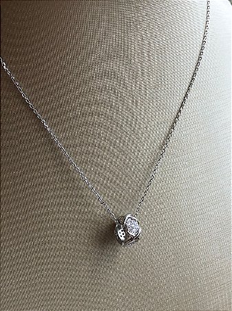 Colar Entrelaçado Ródio Branco