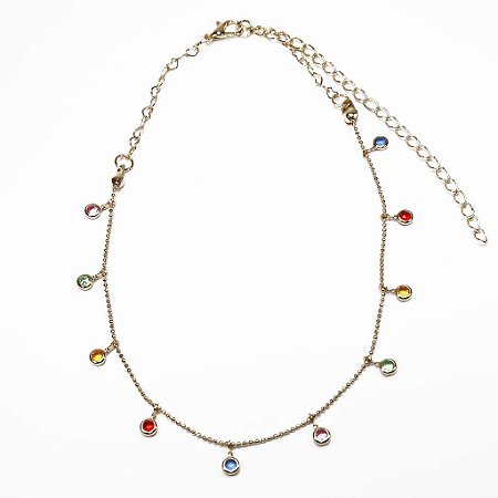 Choker Zircônias Rainbow
