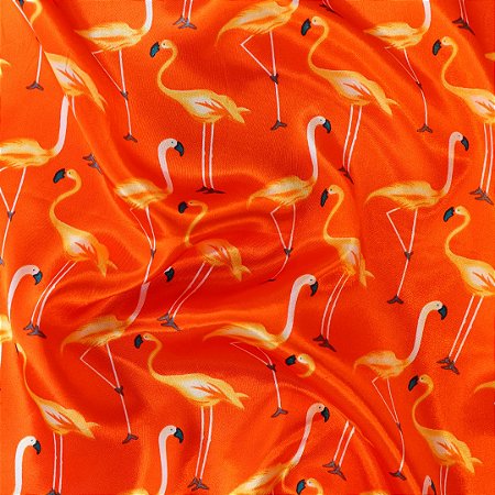 Lenço laranja Flamingos
