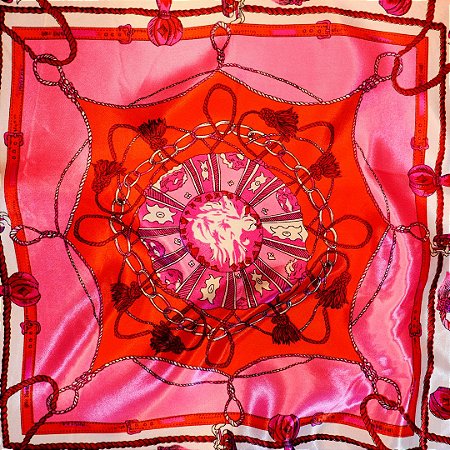 Lenço Cordas e Elos Rosa
