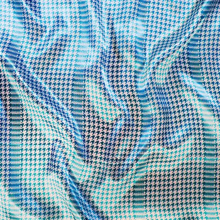 Lenço Estampa Pied Poule Azul