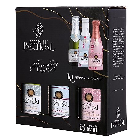 KIT MINI ESPUMANTES MONTE PASCHOAL MOSCATEL 187ML
