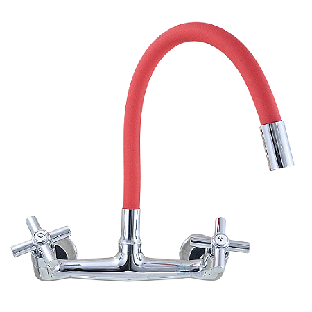 Torneira Misturador Gourmet Cozinha Parede C-64 VERMELHO 1/4v.