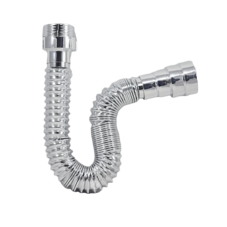 Sifão Sanfonado Cromado Porca PVC