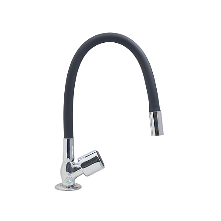 Torneira Gourmet Cozinha Mesa Tubo Flexível Silicone Preta C39