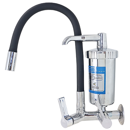 Torneira Gourmet de Cozinha com Filtro Silicone Preto C70P