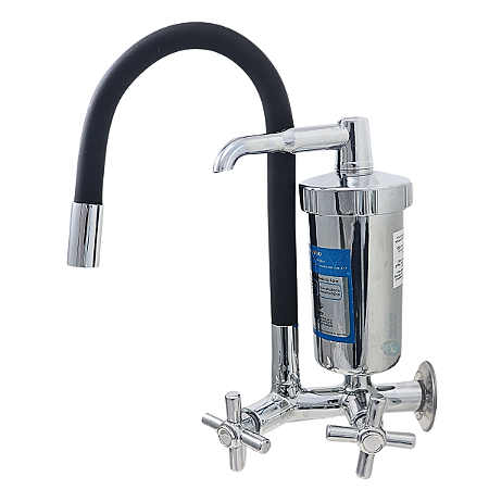 Torneira Gourmet de Parede com Filtro Silicone Preto C34