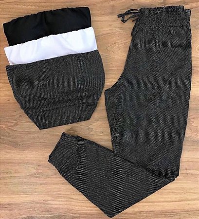 calca jogger lurex