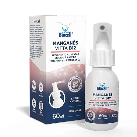 MANGANÊS VITTA B12 BIOCELL - Suplemento Alimentar Líquido Spray 60 ml