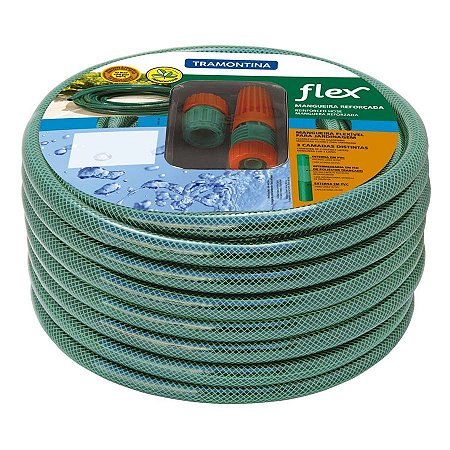 Mangueira Jardim 1/2" 15Mt Flex Verde C/ Eng. Tramontina