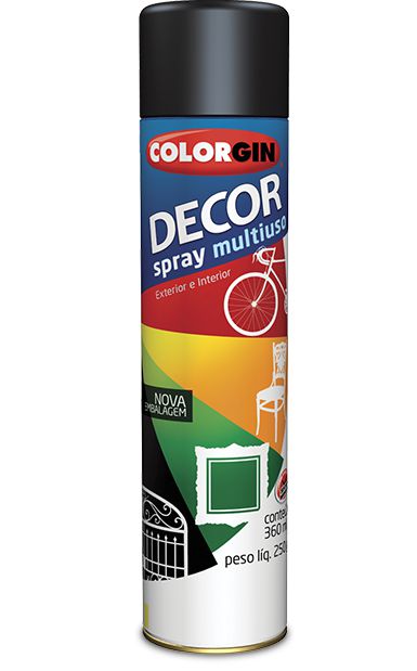 Tinta Spray Brilho Preto 360Gr Colorgin