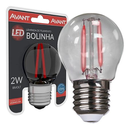 Lâmpada Led Filamento Bolinha W Luz Vermelho Bivolt Avant ConstruMaia Tudo para sua