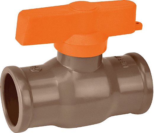 Registro Esfera Pvc Mon. 40Mm Laranja Soldável Plastubos