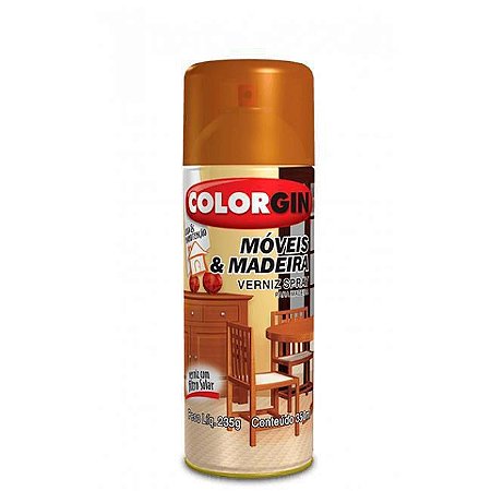 Verniz Spray Móveis e Madeira Imbuia 350Ml Brilha. Colorgin