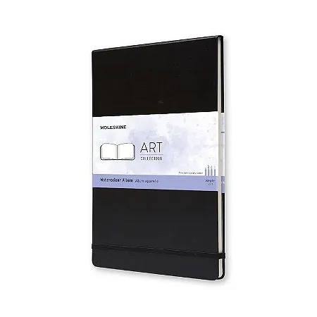 CADERNO AQUARELA MOLESKINE CAPA DURA S PAUTA A4 PRETO