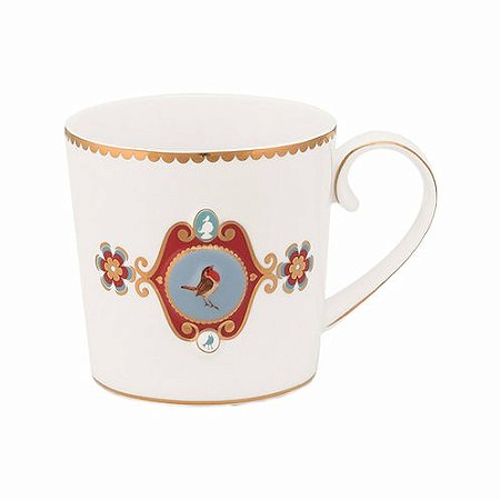 CANECA PEQUENA MEDALLION LOVE BIRDS BRANCO