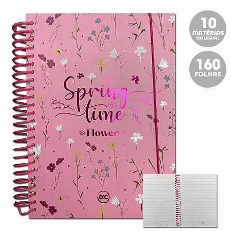 CADERNO ARG COLEGIAL FLOWER 10 MAT 177X240