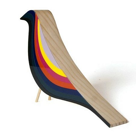 ESCULTURA DE MADEIRA PASSARO BIRD COLOR