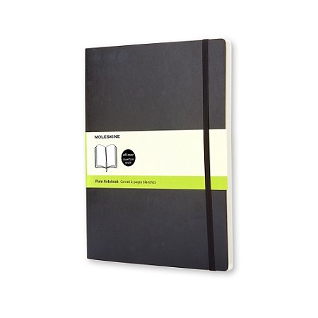CADERNO MOLESKINE PRETO CAPA FLEXIVEL SEM PAUTA
