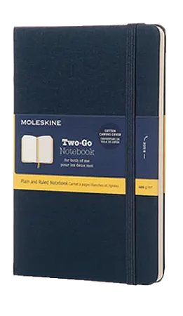 CADERNO MOLESKINE TWO GO PAUTADO AZUL ORIENTAL