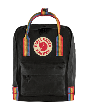 MOCHILA KANKEN PRETA ALCA COLORIDA