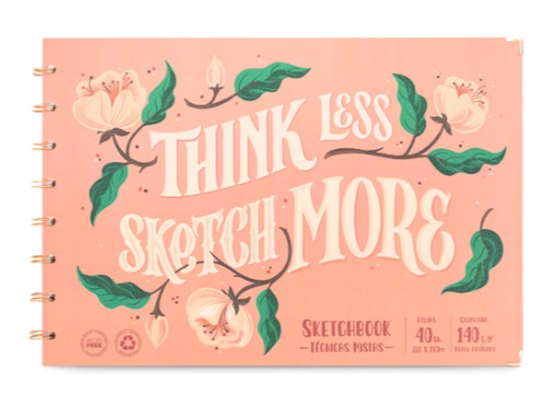 CADERNO LETTERING E DESENHO A4 PRIME CORAL