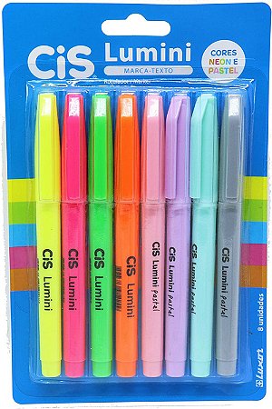 LUMINI MARCA TEXTO CORES NEON E PASTEL COM 8 UN